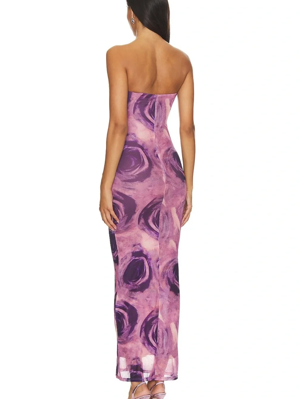 More to Come Revolve Oksana Purple Floral Strapless Maxi Dress Size Large Summer - Picture 3 of 10